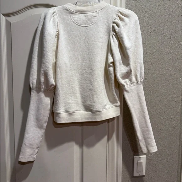 Ulla Johnson Philo Puff Sleeve Crewneck Pullover Sweater Top - Picture 4 of 4